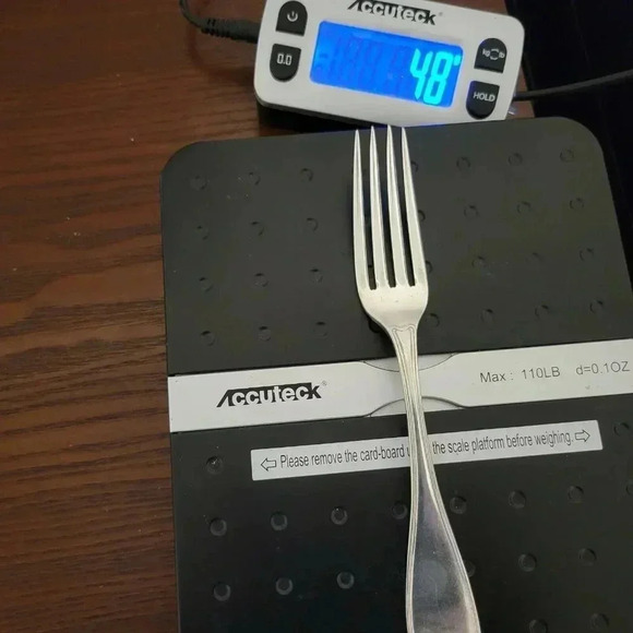 1865 Wm Rogers Mfg Co AA Antique Silverplate Fork 12 DWT 7 1/2" Monogrammed 48g - Picture 5 of 5